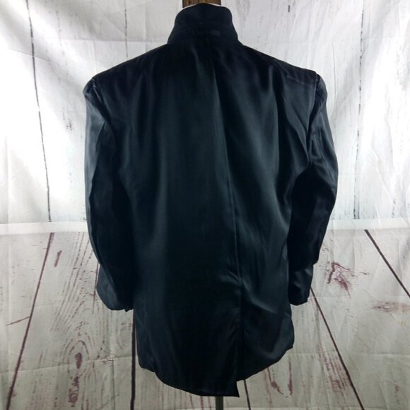 Chaps 42R Wool 2 Button Black Suit Blazer Jacket - Picture 10 of 10